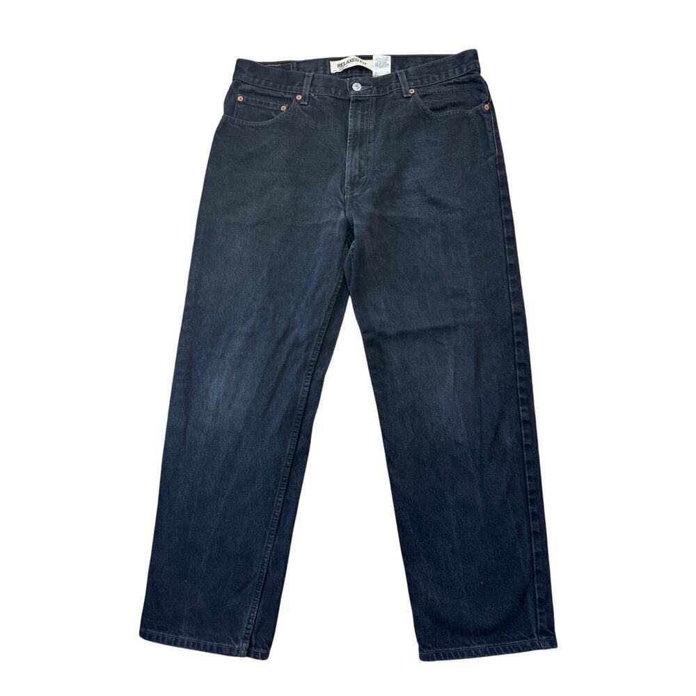 LEVI'S Relaxed Fit Black Denim Jeans, size 36X30, Y2K; 2006